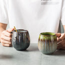GobekUsa Gradient Glaze Ceramic Coffee Mug, 480ml Retro Japanese Style Cup