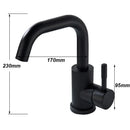 GobekUsa Black Basin Faucet Single Cold Hot Sink Tap Short Kitchen Mixer Rotatable