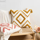 GobekUsa Boho Diamond Pillow Cover Set - Orange Pink Green Black - 45x45cm 30x50cm