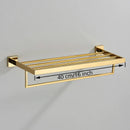 GobekUsa Gold Bathroom Hardware Set: Robe Hook, Towel Rail, Shelf, Tissue Holder