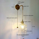 GobekUsa Crystal Copper LED Wall Sconce Light for Home Decor & Indoor Lighting