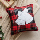 GobekUsa Buffalo Check Snowflake Jingle Bell Pillow Case | Retro Christmas Decoration
