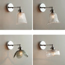 GobekUsa Clear Glass LED Wall Sconce Pull Chain Modern Light Fixtures