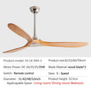 GobekUsa 70" Wood DC Ceiling Fan w/ Remote Control - Industrial Style Large Size Fan