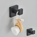 GobekUsa Black Bathroom Hardware Set: Robe Hook, Towel Rail, Shelf, Tissue Holder