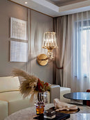 GobekUsa Crystal Wall Lamp: Modern Simple Luxury for Bedroom Staircase Living Room TV Background