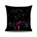 GobekUsa Letter Notes Piano Graphic Print Linen Pillowcase 45x45cm Living Room Decor