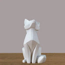 GobekUsa Geometric Fox Sculpture: Modern White Abstract Desktop Art & Creative Gift