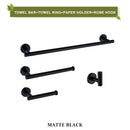 GobekUsa Brushed Gold Bathroom Accessories Set Hand Towel Bar Rack Toilet Paper Holder