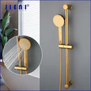 GobekUsa Gold Finished Handheld Shower Rod Wall Mounted Double Hole Taps