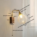 GobekUsa Glass Copper LED Wall Lights Modern Bedside Lamp Applique Da Parete