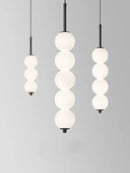 GobekUsa LED White Pearl Glass Pendant Lights for Kitchen Bar Decor - Bubble Hanging Lamp