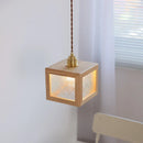 GobekUsa Clear Glass Walnut Wood LED Pendant Lamp - Nordic Modern Hanging Lights