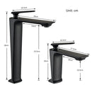 GobekUsa Black Basin Mixer Faucet for Bathroom Vanity, Deck Mounted Hot and Cold Water Tap