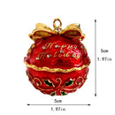 GobekUsa Jingle Bell Trinket Box With Crystals, Hand-painted, Christmas Tree Decor