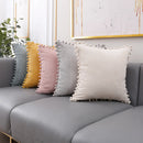 GobekUsa Corduroy Pompom Cushion Cover 45x45 for Sofa Living Room