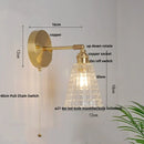 GobekUsa Brass E27 LED Wall Sconce Pull Chain Switch Stair Light Fixtures