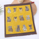 GobekUsa Cat Gauze Hand Towels - Set of 4 | 100% Cotton, 35*40cm | Bathroom & Kitchen Essentials