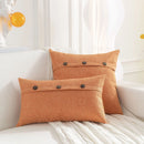 GobekUsa Linen Button Sofa Cushion Cover Set for Living Room and Bed