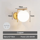 GobekUsa Frosted Glass Ball LED Wall Lamp for Corridor, Aisle, and Bedroom