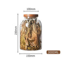 GobekUsa 3L Kitchen Glass Jars with Acacia Airtight Lid - Set of 2 | Versatile Food Storage Containers