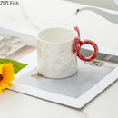 GobekUsa Bowknot Glazed Porcelain Coffee Mug, Lovely Design Tea Cup, Ideal for Milk and Juice