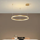 Minimalist Brushed Ring Pendant Light in Gold and Black
