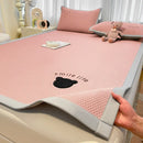 GobekUsa Bear Jacquard Ice Bean Mat Set - Cooling Bed Sheet for Kids & Adults