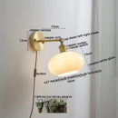 GobekUsa Ceramic Copper LED Wall Light with Pull Chain Switch for Modern Nordic Home Decor