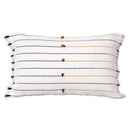 GobekUsa Handmade Cotton Woven Cushion Tassels - Ivory Black Yellow Stripe Home Decor