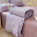 GobekUsa Korean Cotton Patchwork Quilt with Lace and Ruffle for Summer