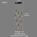 GobekUsa Crystal Chandelier for Stairwell and Living Room Dimming Lighting