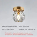 GobekUsa Elegant Crystal Ceiling Light Fixture for Hall Entrance Balcony Bathroom IP20