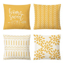 GobekUsa Geometric Yellow Linen Pillow Cover for Modern Décor 45x45cm