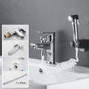 GobekUsa Black Brass Single Handle Bathroom Basin Faucet with Shower Head, Hot and Cold Mixer Tap