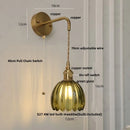 GobekUsa Glass Adjustable LED Wall Lamp with Pull Chain Switch, Modern Nordic Design