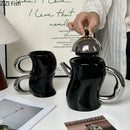 GobekUsa Bending Design Ceramic Coffee Mug for Dining Table and Tea Time