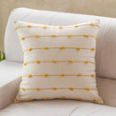 GobekUsa Cotton Stripe Jacquard Cushion Cover Set: Blue Yellow Grey Pink Beige Black