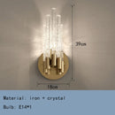 GobekUsa Gold Metal Glass Wall Sconce, Elegant E14 Bulb Foyer Bedroom Dining Room Lamp