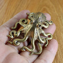 GobekUsa Brass Octopus Sculpture: Golden Metal Home Decor Figurine