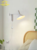 GobekUsa Cream Wind Wall Lamp LED E27 Swing Arm Telescopic Staircase Bedside Reading