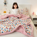 GobekUsa Cotton Floral Double Quilt | Retro Soothe Doudou Bedding Blanket