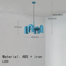 GobekUsa Art Deco Metal Chandelier in Orange Blue Gray Black for Home and Business