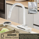 GobekUsa Digital Display Pull Out Kitchen Faucet - Single Hole Temperature Mixer