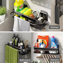 GobekUsa Aluminum Corner Shelf: Wall Mount Storage Rack for Bathroom & Kitchen Essentials