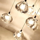 GobekUsa Crystal Water Droplet Chandelier: Modern LED Staircase Pendant Light - Luxury Ball Hanging Lamp