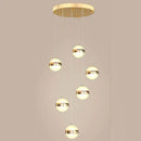 GobekUsa Gold Acrylic Chandelier - Modern Staircase LED Lighting