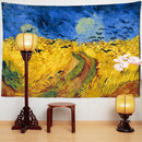 GobekUsa Golden Field Oil Painting Tapestry Wall Hanging - Retro Hippie Art Decor