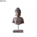 GobekUsa Buddha Head Statue Resin Sculpture Religious Desk Ornament Room Decor