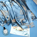 GobekUsa Gold Leaves Jacquard Cotton Bedding Set with Smooth Egyptian Cotton Duvet Cover